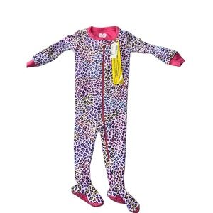 CHILDRENS PLACE Leopard Print Footed Pajamas One Piece Zip Up Sleepwear 6-9 MTH‎